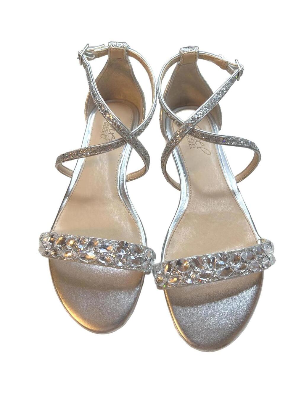 Jewel Badgley Mischka Women's Osome Glitter|Bridal Wedding Glam Flats| 6 - Picture 2 of 8